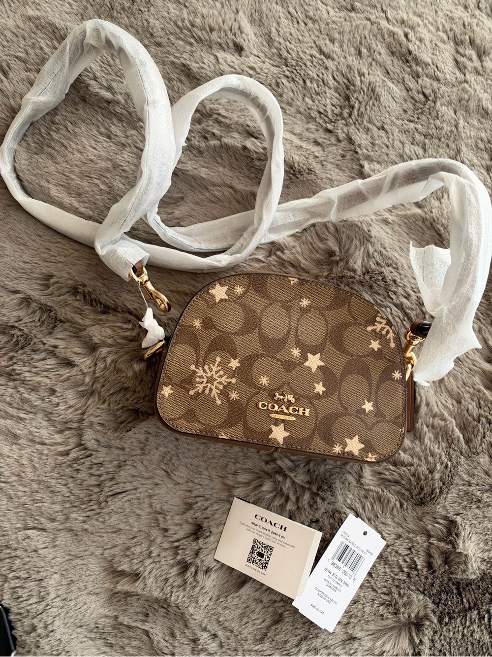Coach Mini Serena Satchel Signature Star And Snowflake Crossbody Luxury